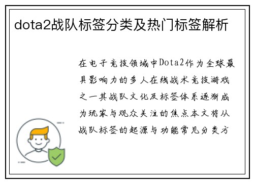 dota2战队标签分类及热门标签解析
